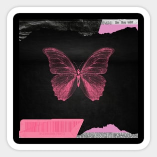 Pink Butterfly Sticker